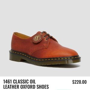 NWT 1461 Classic Oil Leather Oxford Shoes orange